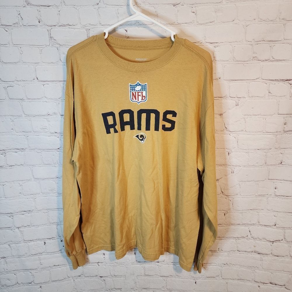 Men's NFL Rams Long Sleeve Shirt, Size Large